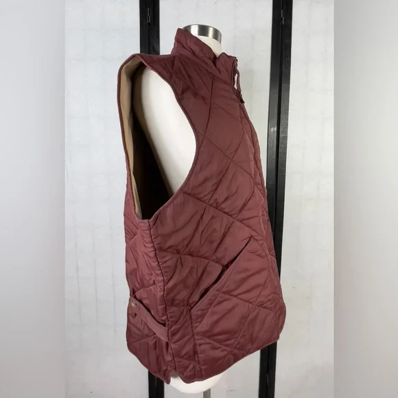 J. Crew Men's Quilted Vest - Deep Red L